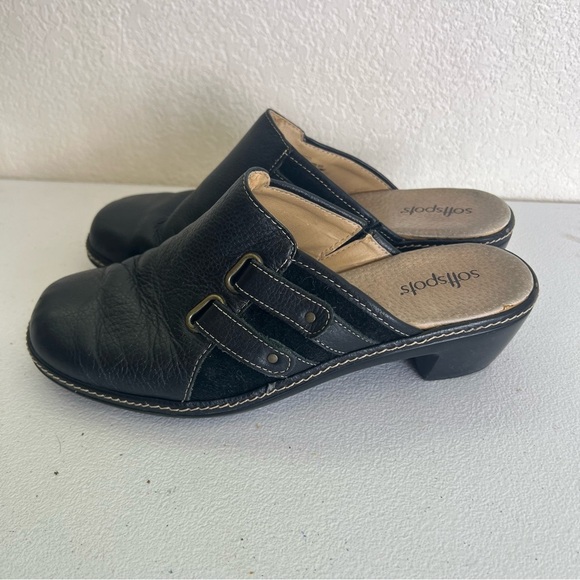 Softspots leather slip on mule heels size 9 - Picture 3 of 8